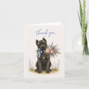 Carte De Remerciements Bouquet de fleurs Cane Corso pour remercier