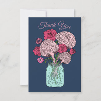 Carte De Remerciements Bouquet de fleurs cérébrales