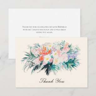 Carte De Remerciements Bouquet de fleurs moderne floral élégant