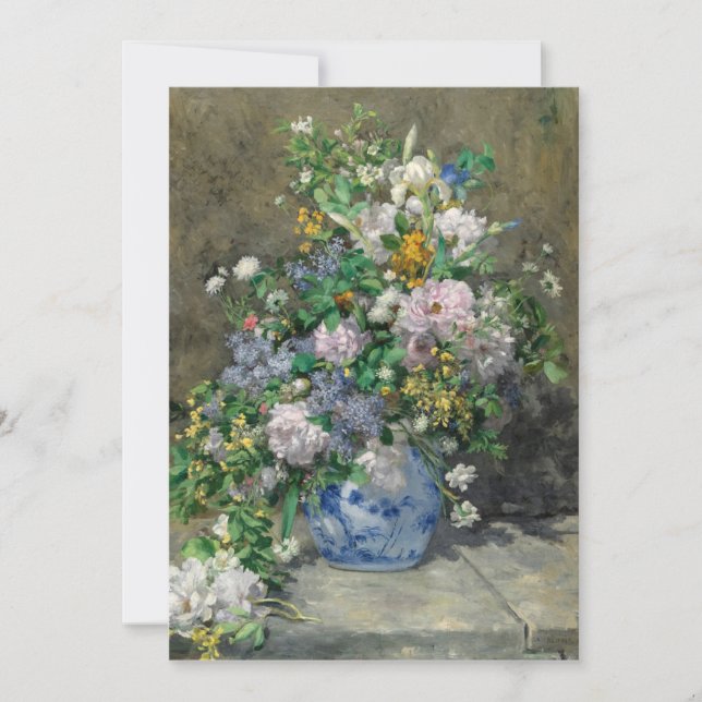 Carte De Remerciements Bouquet de printemps de Pierre-Auguste Renoir (Devant)