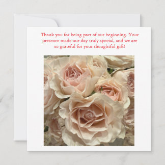 Carte De Remerciements Bouquet de roses rouge tendre romantique pour cart