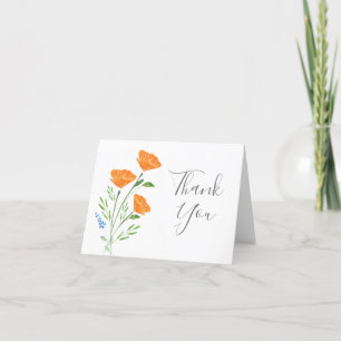 Carte De Remerciements Bouquet de trois papillons aquarelle