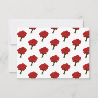 Carte De Remerciements Bouquet des oeillets rouges - Art romantique éléga