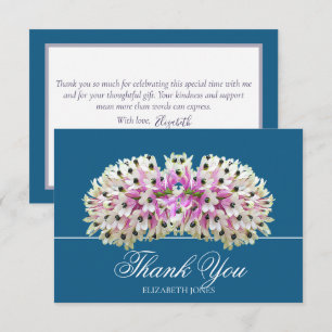 Carte De Remerciements Bouquet d'orchidées roses blanches exotiques Éléga