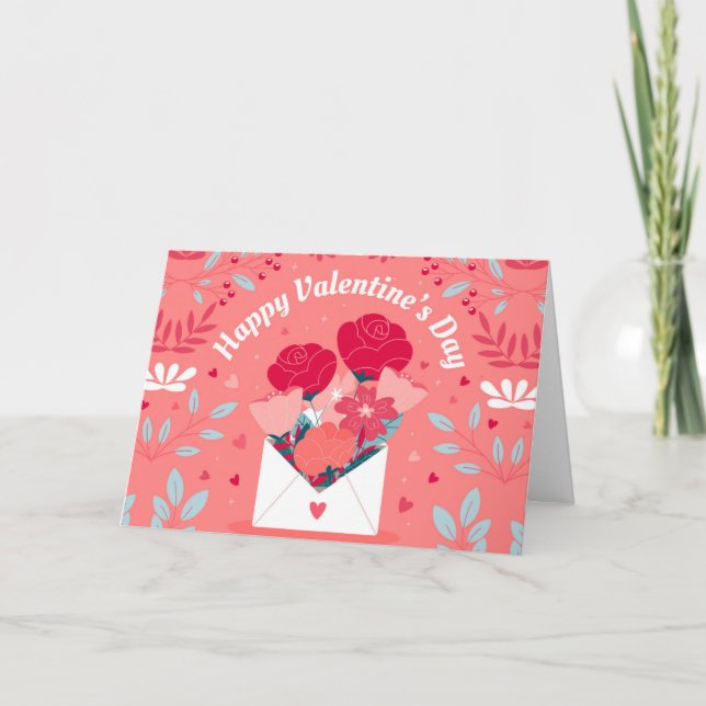 Carte De Remerciements Bouquet florissant Valentine (Devant)