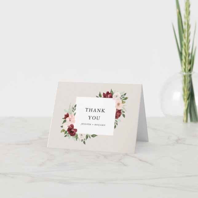 Carte De Remerciements Bouquet romantique (Devant)