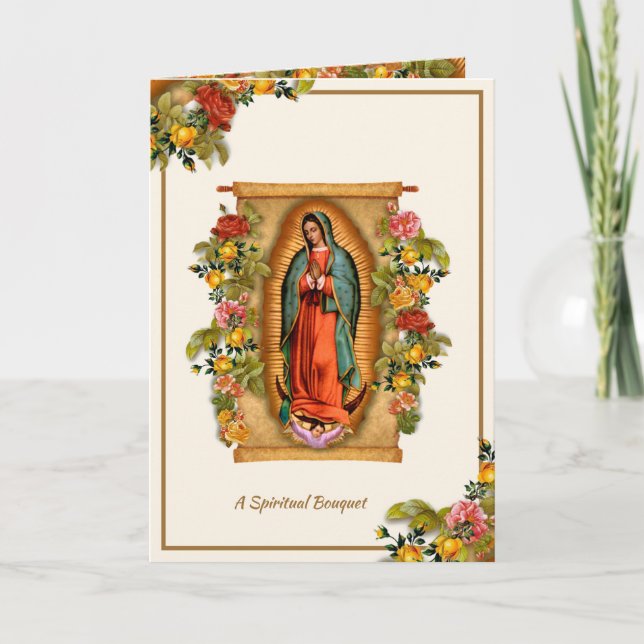 Carte De Remerciements Bouquet spirituel catholique de la Vierge de Guada (Devant)
