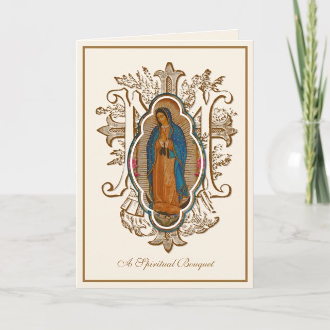 Carte De Remerciements Bouquet spirituel catholique de la Vierge de Guada (Devant)