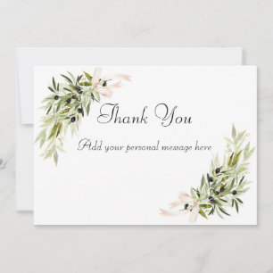 Carte De Remerciements Bouquets de la Branche d'Olivier Mariage