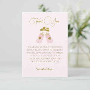 Carte De Remerciements Bouteilles Pink Baby shower fille