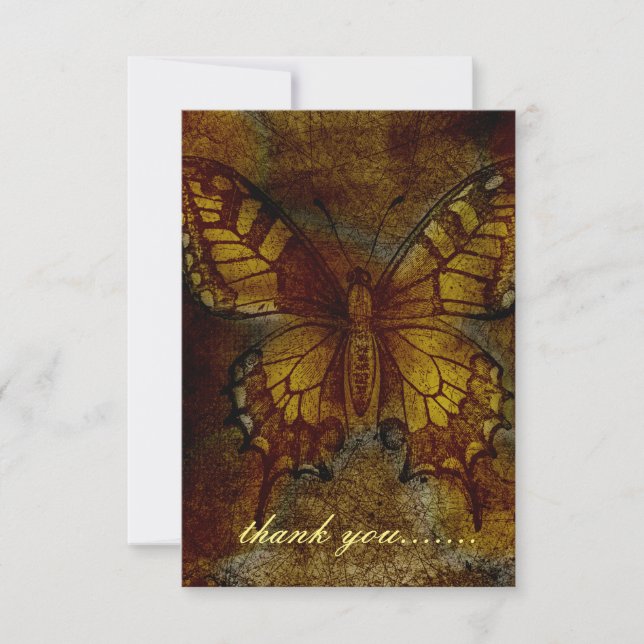 Carte De Remerciements Bouton Artsy ou (Devant)