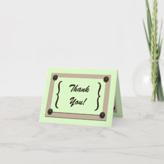 Carte de remerciements Boutons et supports verts