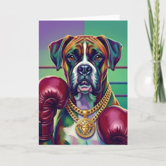 Carte De Remerciements Boxeur de Dogue Boxeur Moderne d'Art Pop Athlète