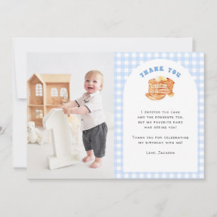 Carte De Remerciements Boy Pancake Petit déjeuner 1er Anniversaire Photo