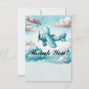 Carte De Remerciements Boys mignon Voyage avion Anniversaire de enfant pe