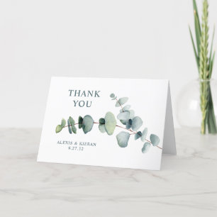 Carte De Remerciements Branche d'eucalyptus minimale moderne simple