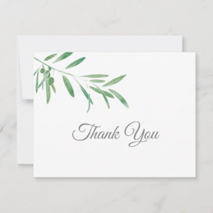 Carte De Remerciements Branche d'olive aquarelle