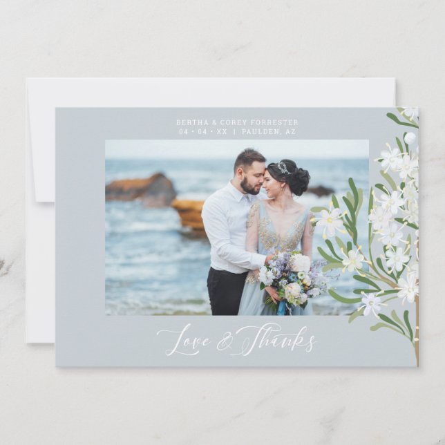 Carte De Remerciements Branches botaniques chics Mariage photo (Devant)