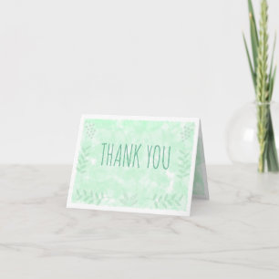 Carte De Remerciements Branches de peinture à l'aquarelle botanique Feuil