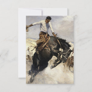 Carte De Remerciements "Breezy Riding" Western Art par WHD Koerner