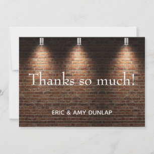 Carte De Remerciements Brick Wall Spotlight Mariage personnalisé