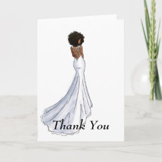 Carte De Remerciements Bridal Thank You Card- African American