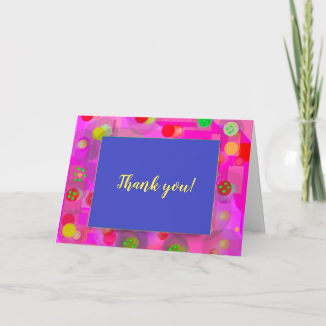 Carte De Remerciements Bright Celebration Design Bleu W/Cercles Abstraits (Devant)