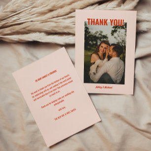 Carte De Remerciements Bright & Colorée Retro Mariage Photo