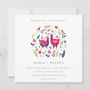 Carte De Remerciements Bright Folk Farm Floral Inséparables Mariage Invit
