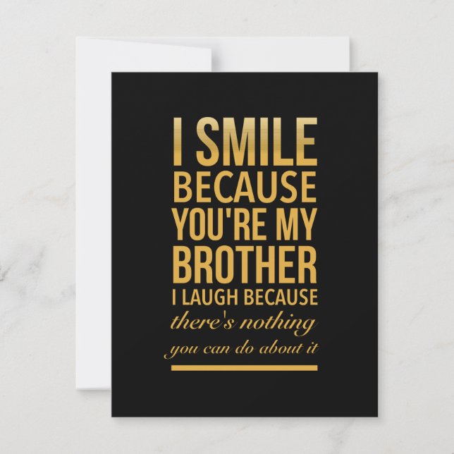 Carte De Remerciements Bro de sourire Drôle cadeaux d'anniversaire pour l (Devant)
