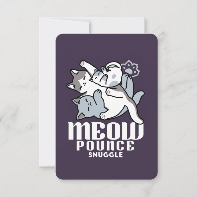 Carte De Remerciements Brosse à lait - Chats à couchage mignon (Devant)