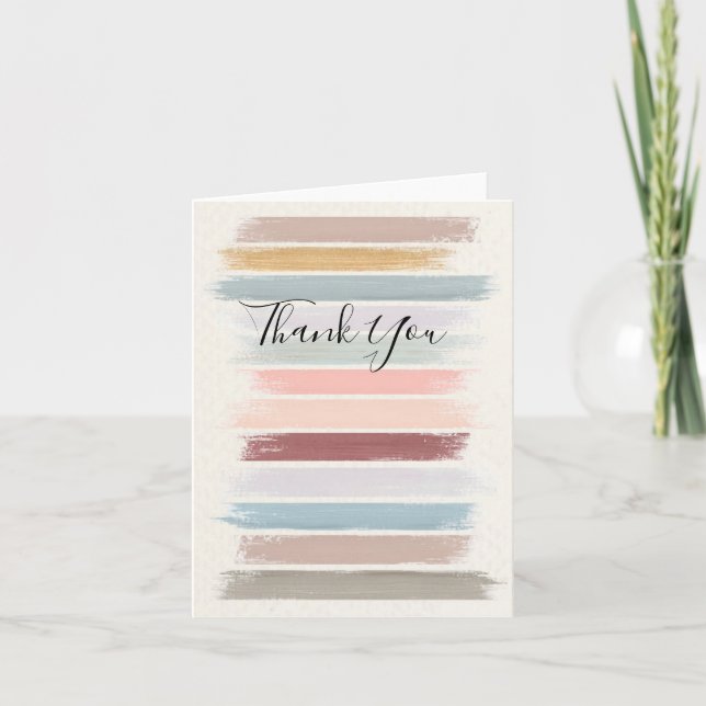 Carte De Remerciements Brosses pastel tous les jours (Devant)