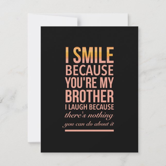 Carte De Remerciements Brother laugh funny (Devant)