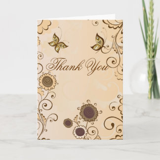 Carte de remerciements Brown et floral