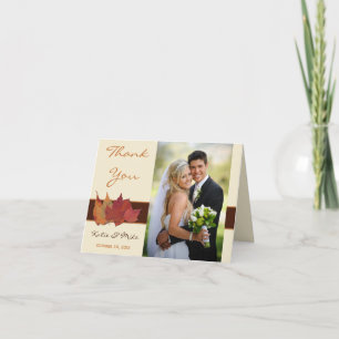 Carte de remerciements Brown Feuille  séché d'ivoi