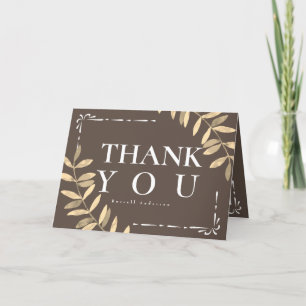 Carte De Remerciements Brown minimaliste