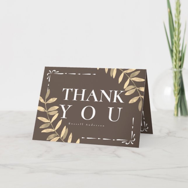 Carte De Remerciements Brown minimaliste (Devant)