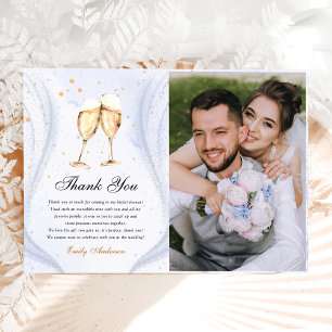 Carte De Remerciements Brunch au champagne et Fête des mariées à bulles