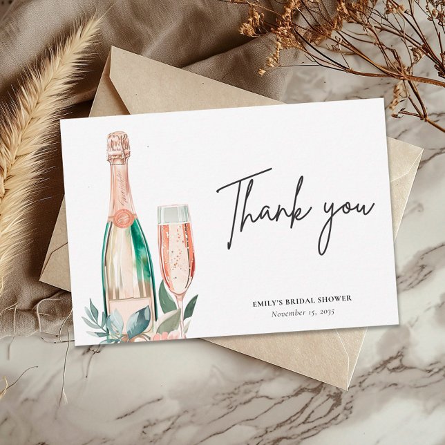 Carte De Remerciements Brunch & Bubbly Enterrement de Vie de Jeune Fille (Créateur téléchargé)
