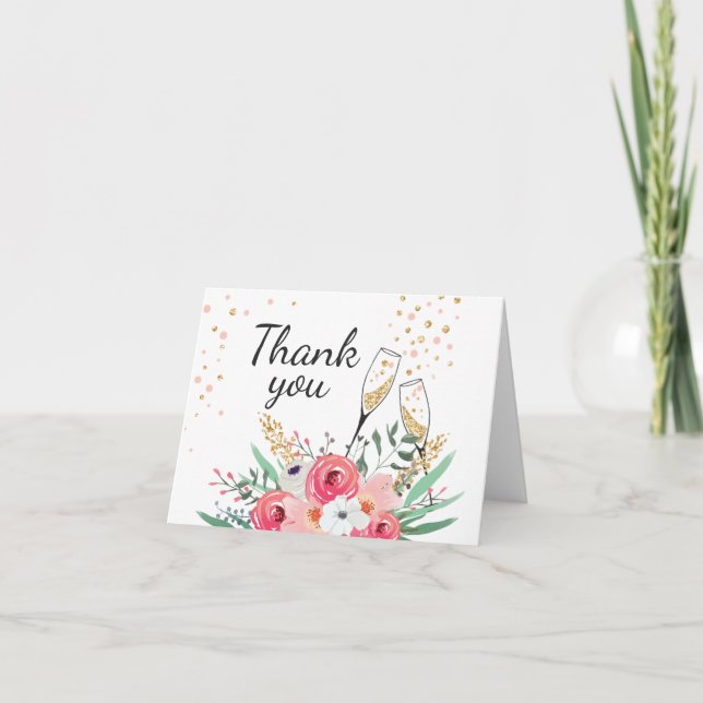 Carte de remerciements Brunch et Bubbly Champagne  (Devant)