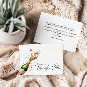 Carte De Remerciements Brunch Et Bubbly Champagne nuptiale Douche