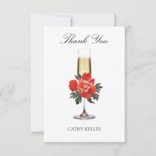 Carte De Remerciements Brunch et Fête des mariées de Noël Bubbly