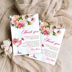 Carte De Remerciements Brunch Floral Et Fête des mariées Bubbly