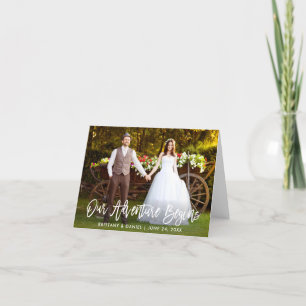 Carte De Remerciements Brush Script Notre aventure commence Note Mariage