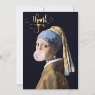Carte De Remerciements Bubble Gum Diva avec oreille perle