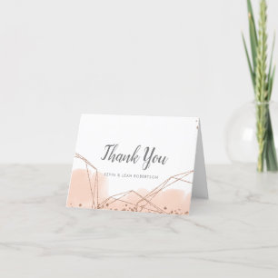 Carte De Remerciements Bubbles et Brews Rose Gold Parties scintillant Mer