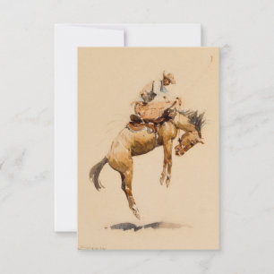 Carte De Remerciements Bucking Bronco par Edward Borein