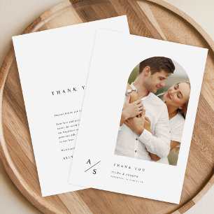 Carte De Remerciements Budget de photo de mariage minimaliste simple cœur