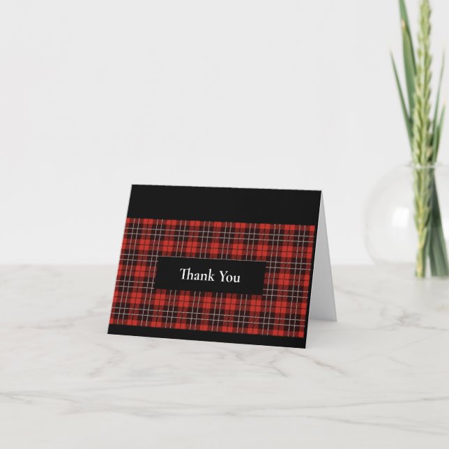Carte De Remerciements Buffalo Scottish Tartan Plaid À damiers (Devant)