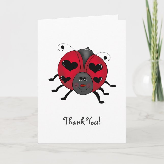 Carte De Remerciements Buggies de jardin ・ Smiling Ladybug (Devant)